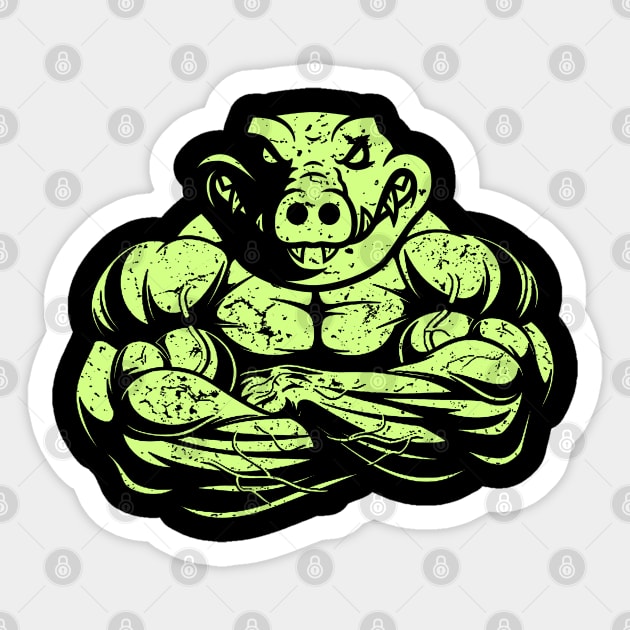 Muscle Croc Sticker by Mila46